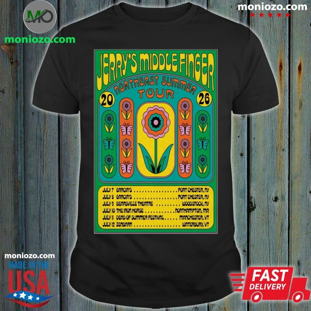 Original Poster Jerry’s Middle Finger Northeast Summer Tour 2026 Shirt Unisex