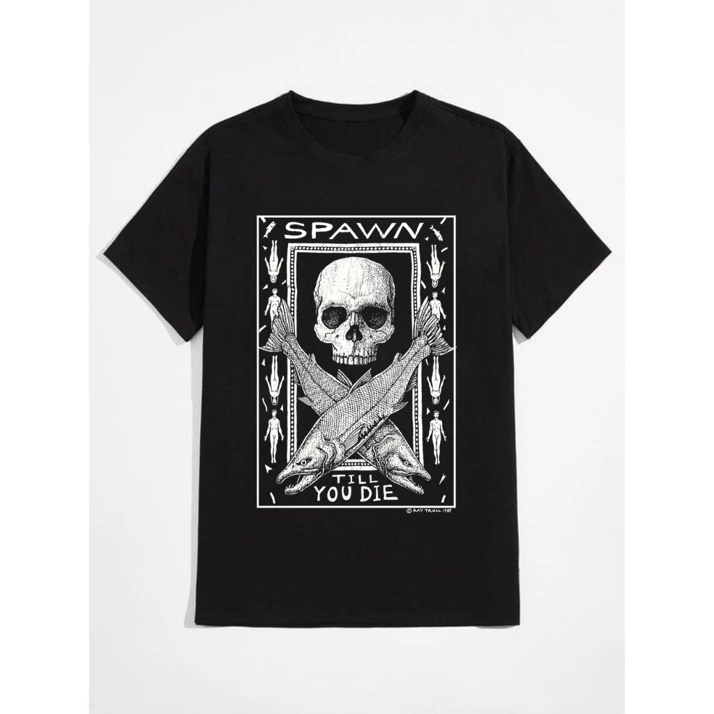 **Vintage 80s “Spawn Till You Die” by Ray Troll – Rare Artwork Streetwea Unisex
