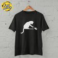 US SELLER - Cat Knocking Crown Shirt Minimal Funny Cat Lover Graphic Unisex
