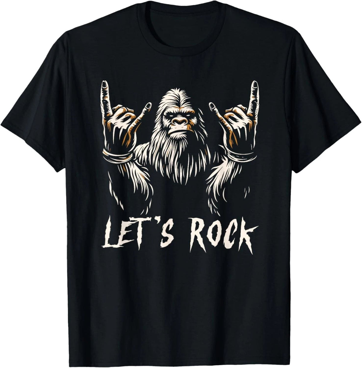 Bigfoot Rock On Funny Sasquatch Rock and Roll Let's Rock Unisex