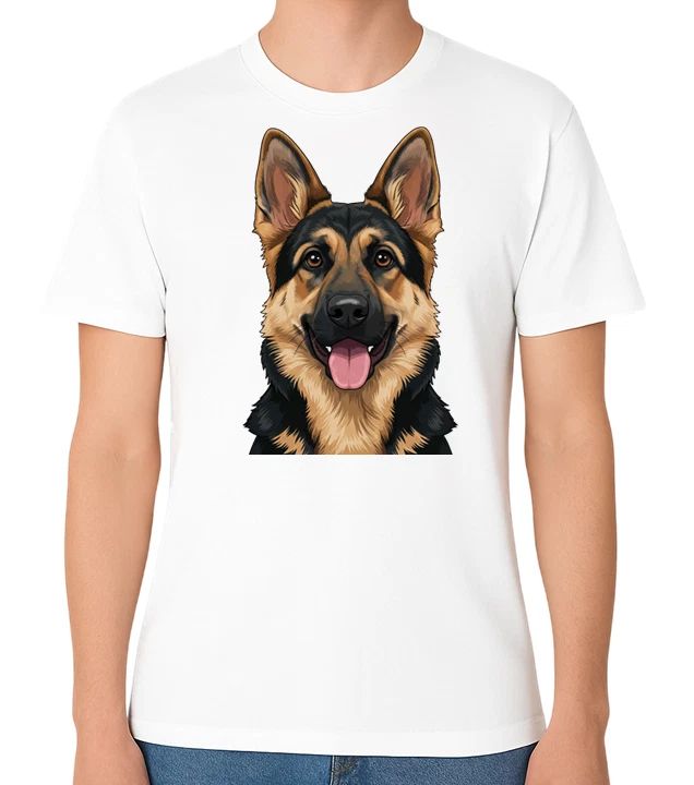 German Shepherd Portrait Art Unisex Dog Lover Gift Tee Unisex