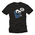 FUNNY WANTED MEN SERIES SHIRT WITH MONSTER PRINT DESIGN - SHORTSLEEVE COOKIE TEE Unisex