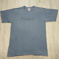 Y2K Hawaii Islands Boxy Travel Tee Men's Size L Cotton Gildan Blue Unisex