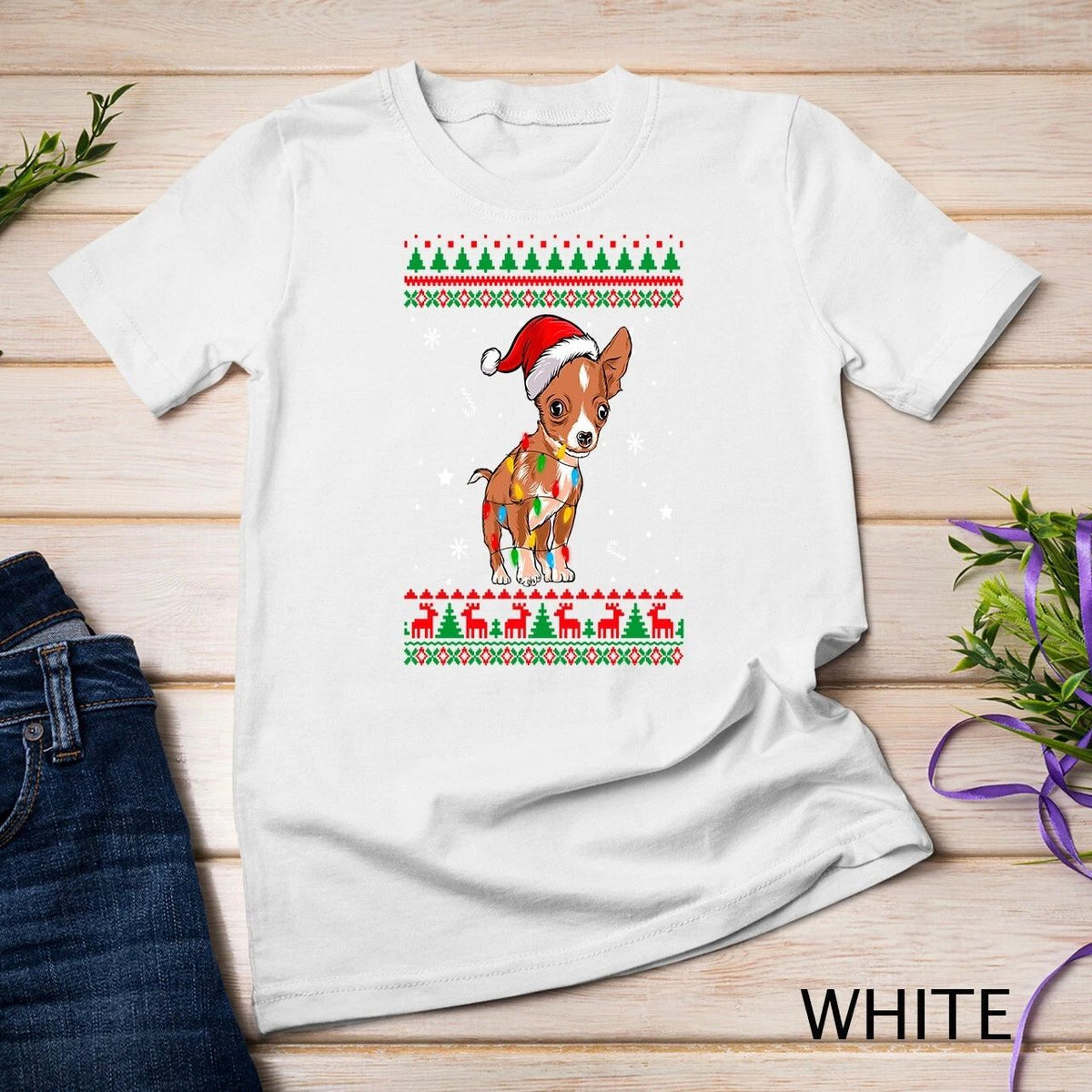 Xmas Ugly Christmas Lights Chihuahua Dog Lover Unisex Unisex