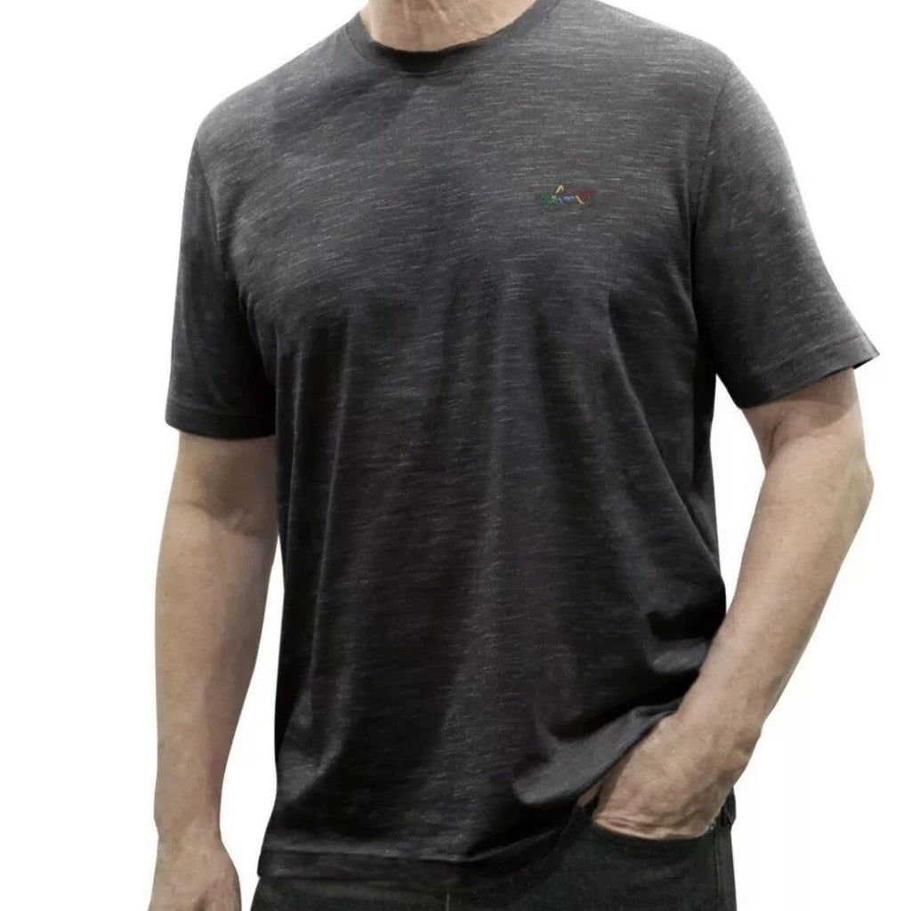 Greg Norman Casual Crewneck Heathered Short Sleeve Black Mens Unisex