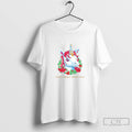 Classic Princess Unicorn Holiday Wreath Christmas T Shirts Unisex