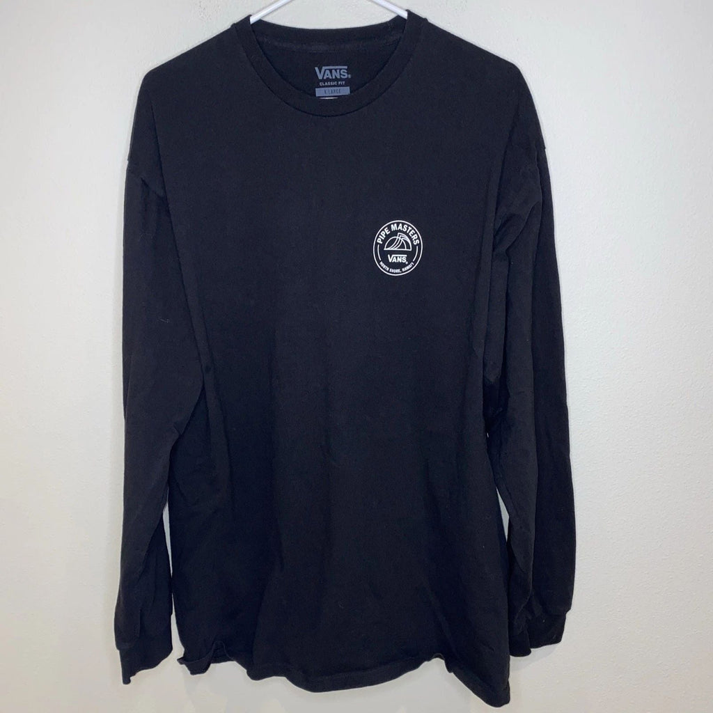 Vans Pipe Masters North Shore Hawaii 2023 Black Long Sleeve T Shirt Men’s XL Unisex