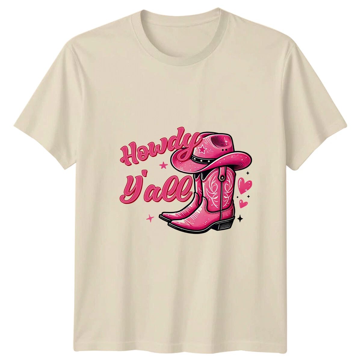 Howdy Y'all Pink Cowboy Boots Hat Western Country Unisex