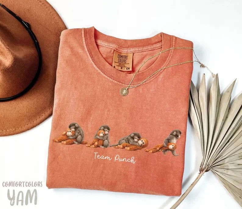 Team Punch Comfort Colors Shirt Cute Baby Monkey Animal Lover Gift Unisex