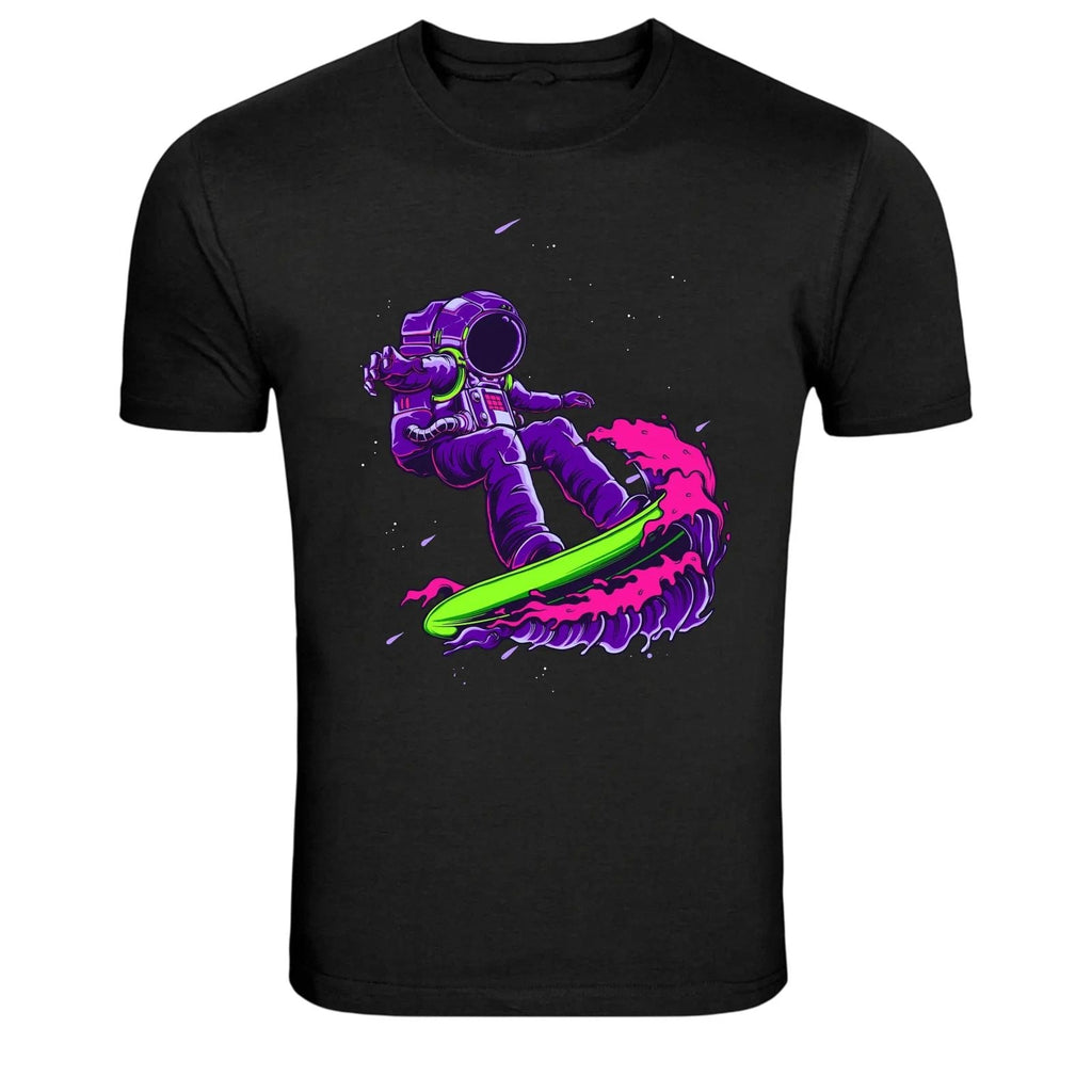 Astronaut Surfing Neon Space Wave Graphic Unisex
