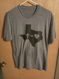 Texas Cross Heart T Shirt, Size Medium Unisex