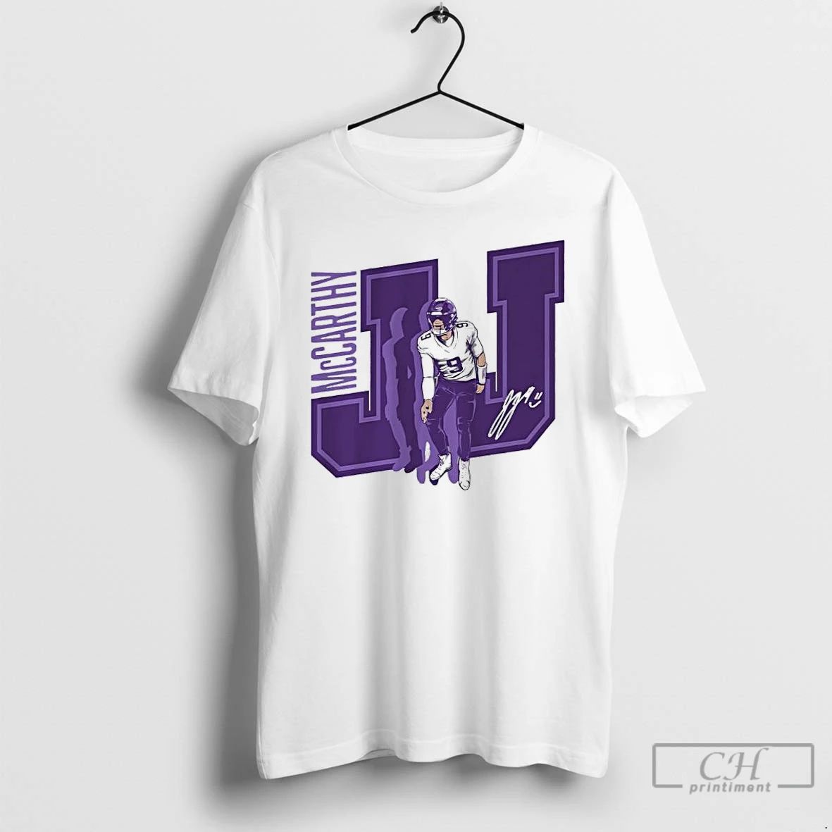 Premium Minnesota Vikings J J Mccarthy Griddy Signature T Shirts Unisex