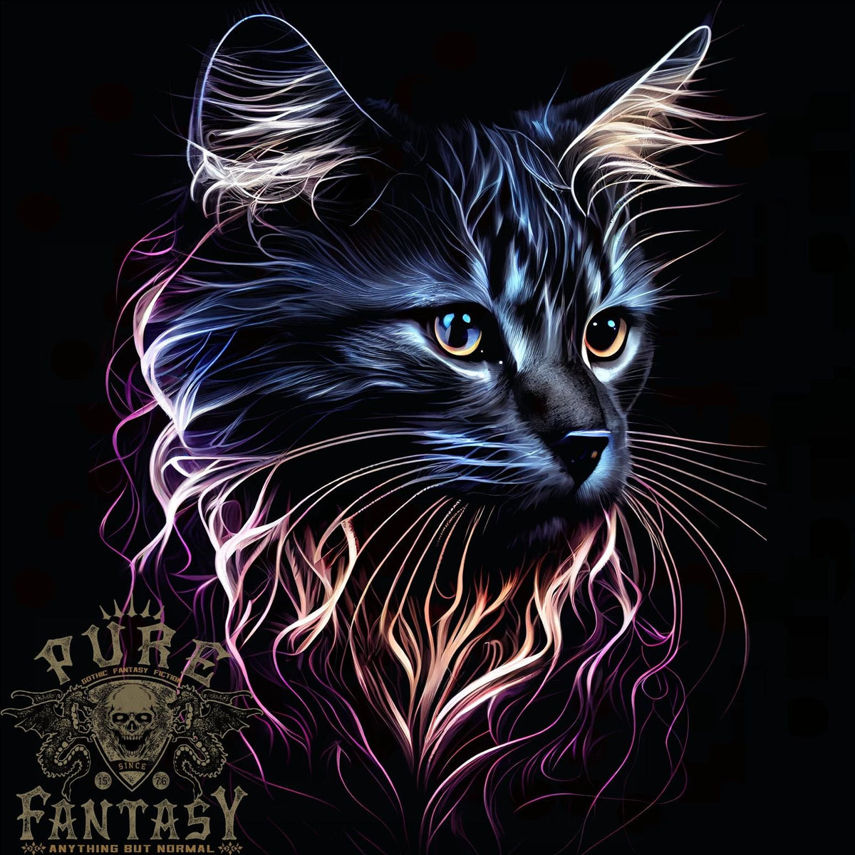 A Fantasy Cat With Cool Colours 1 Mens 100% Cotton Unisex
