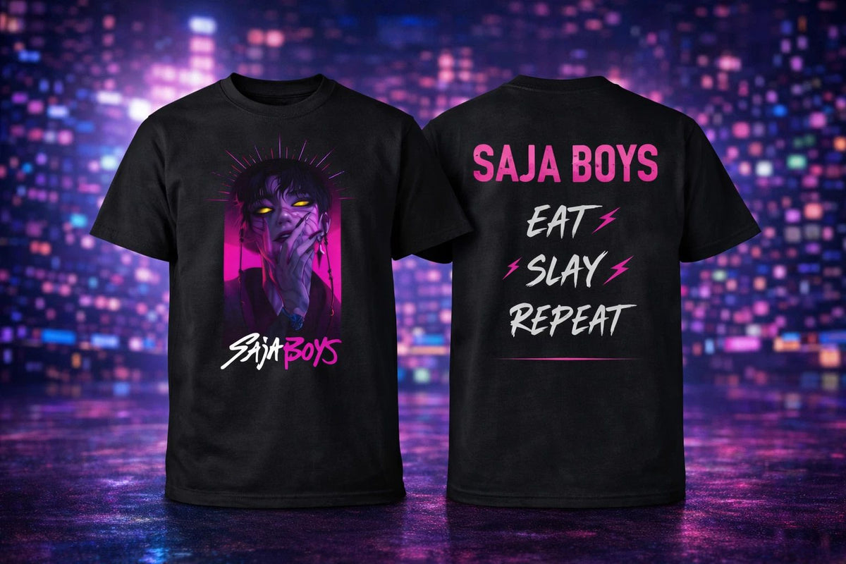 Anime Dark Aesthetic Neon Goth “Eat Slay Repeat” Streetwear Tee Unisex