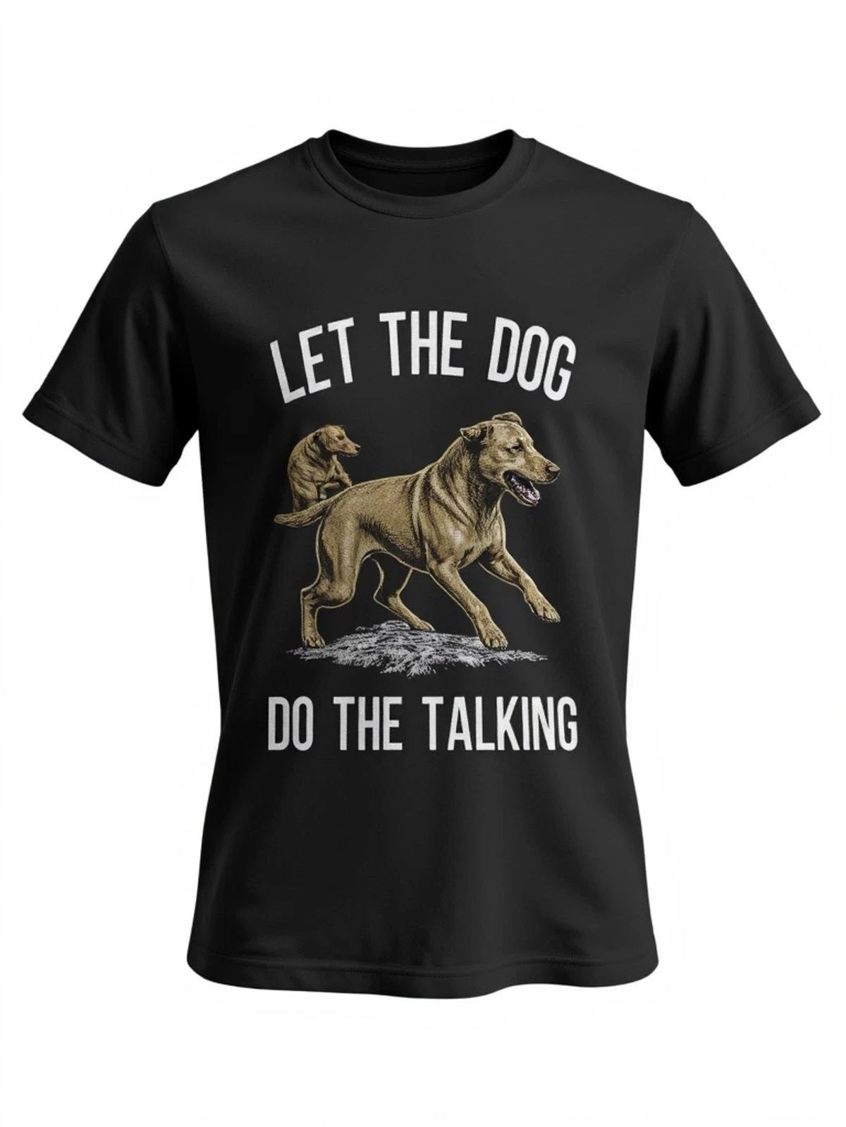 Black Dog Print Graphic Casual Short Sleeve Tee for Dog Lovers, 100%, Unisex