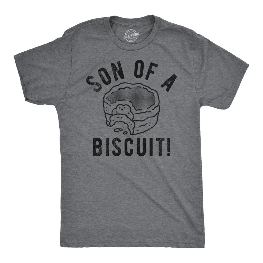 Mens Funny T Shirts Son Of A Biscuit Sarcastic Food Graphic Tee for Men Unisex