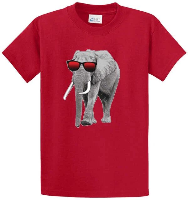 Elephant With Sunglasses Graphic Printed Tee Shirt in Regular & Big & Tall Size Unisex