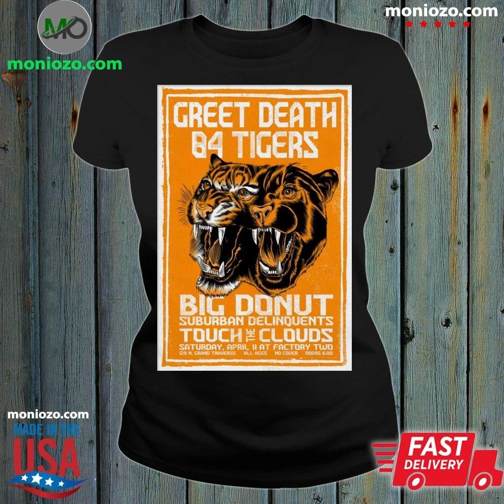 Original Greet Death And 84 Tigers Flint MI 4 11 2026 Poster Shirt Unisex