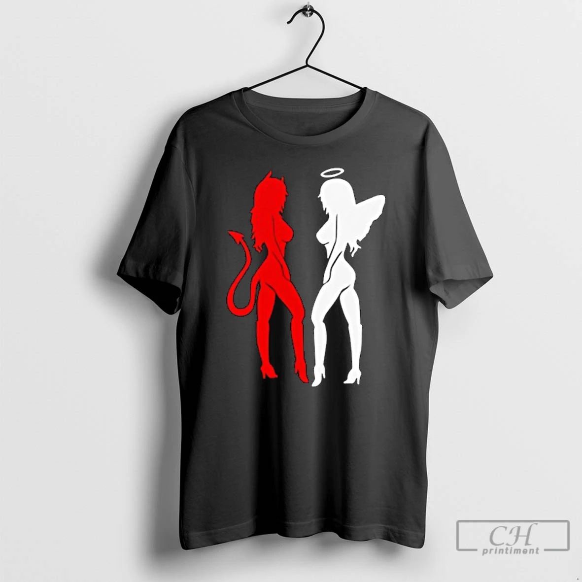 Classic Gemini Horoscope Red Devil White Angel T Shirts Longsleeve Unisex