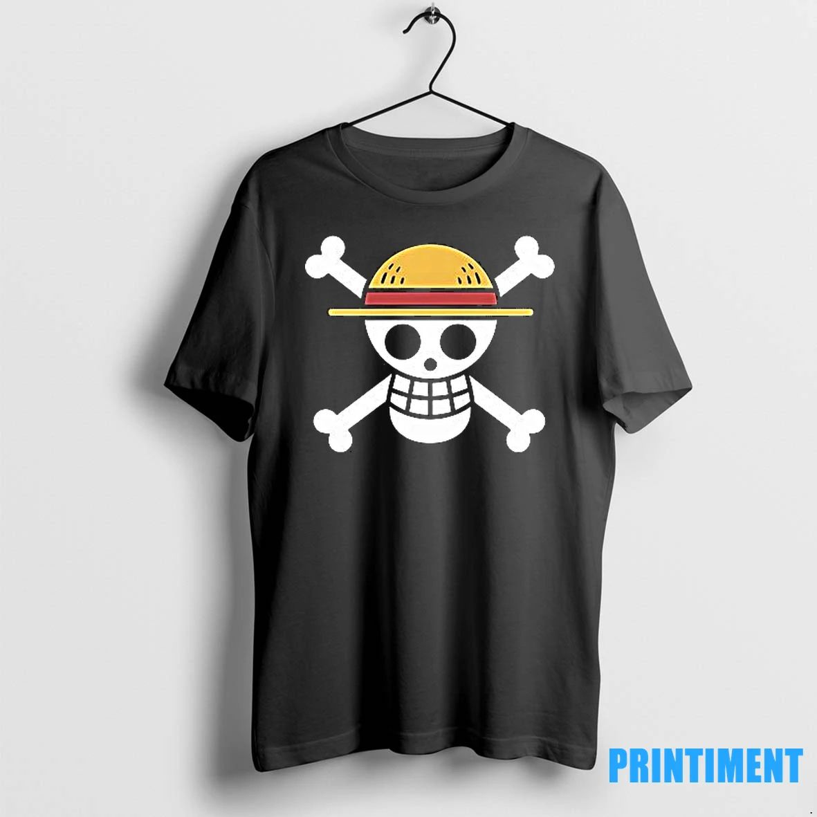 Jolly Roger Anime Skull Wearing Straw Hat Tshirts Sweater Unisex
