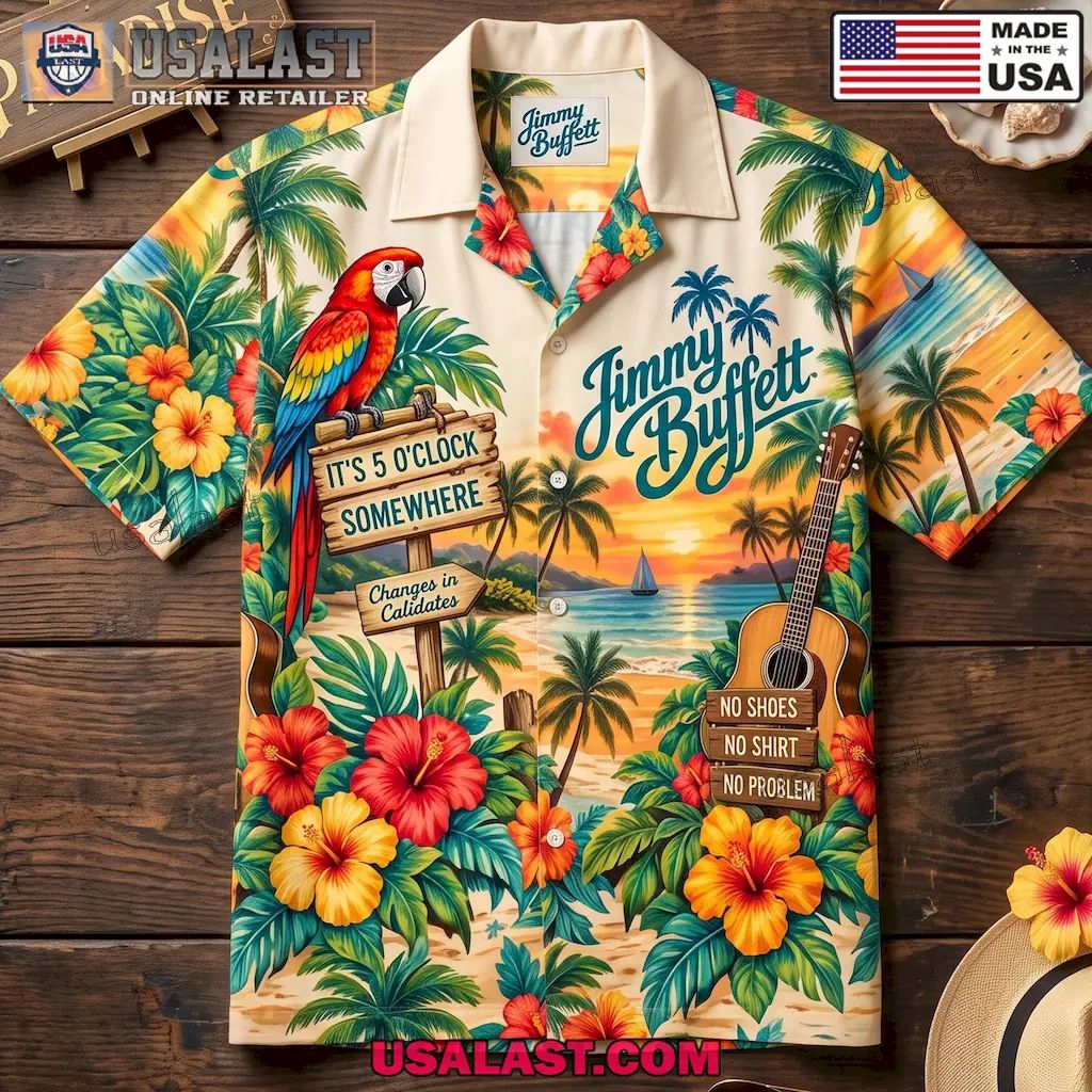 Jimmy Buffett Sunset Beach It’s 5 O’Clock Somewhere Trending Hawaiian Shirt
