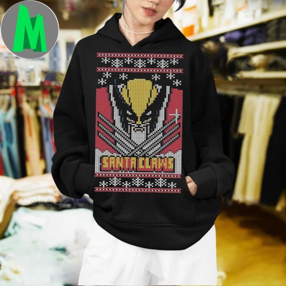 Santa Claus And Wolverine’s Claws Ugly Santa Claws Shirt Unisex