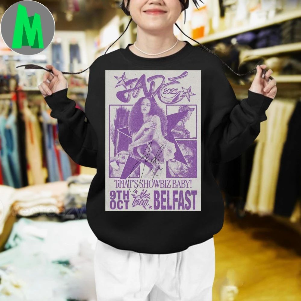 JADE That’s Showbiz Baby! Tour in Belfast Oct 9 2025 Poster Shirt Unisex