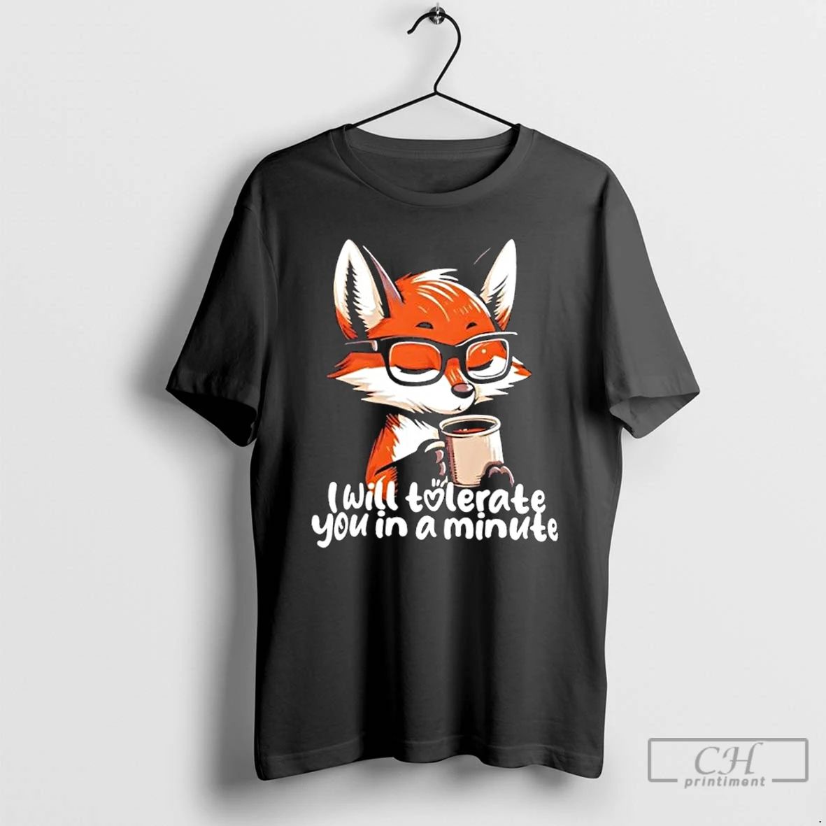 Classic Fox Coffee Morning Mood I Will Tolerate You In A Minute T Shirts Unisex