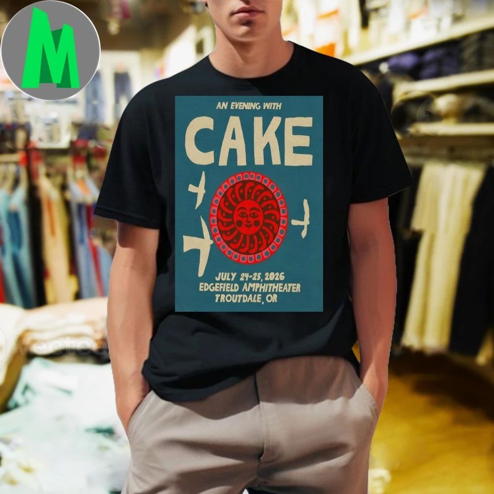 Cake Edgefield Amphitheater In Troutdale OR Jul 24-25 2026 Poster Shirt Unisex