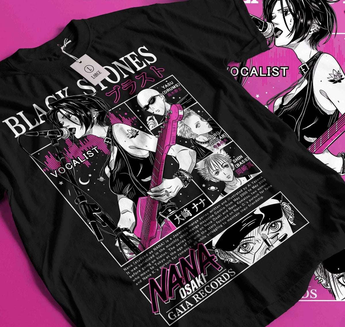 Nana Osaki ,Black Stones Manga Anime Girl Kawai Graphic Shirt Gift 278 Unisex