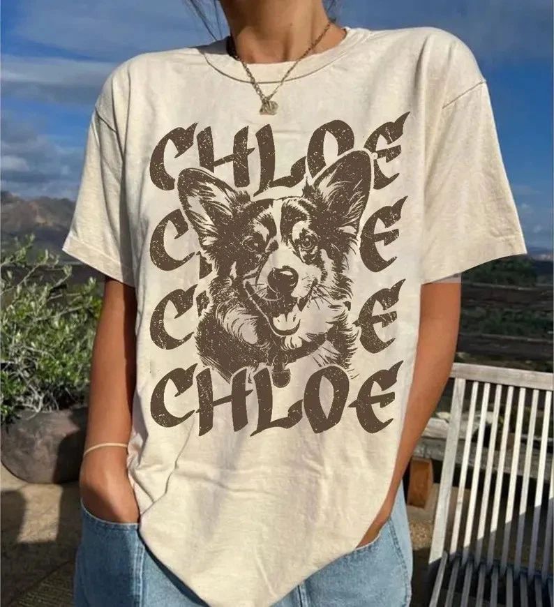 Custom Retro Dog Photo Comfort Tee Personalized Pet Lover Gift Unisex