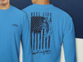 Reel Life UV Shirt Mens XL Blue Long Sleeve UPF 50+ Fishing Jax Beach NEW! Unisex