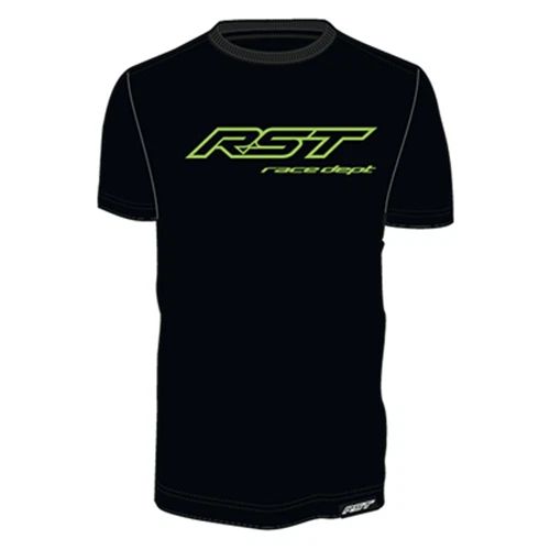 RST Race Department Logo Black Flo Green Motorcycle Casual Cotton Unisex