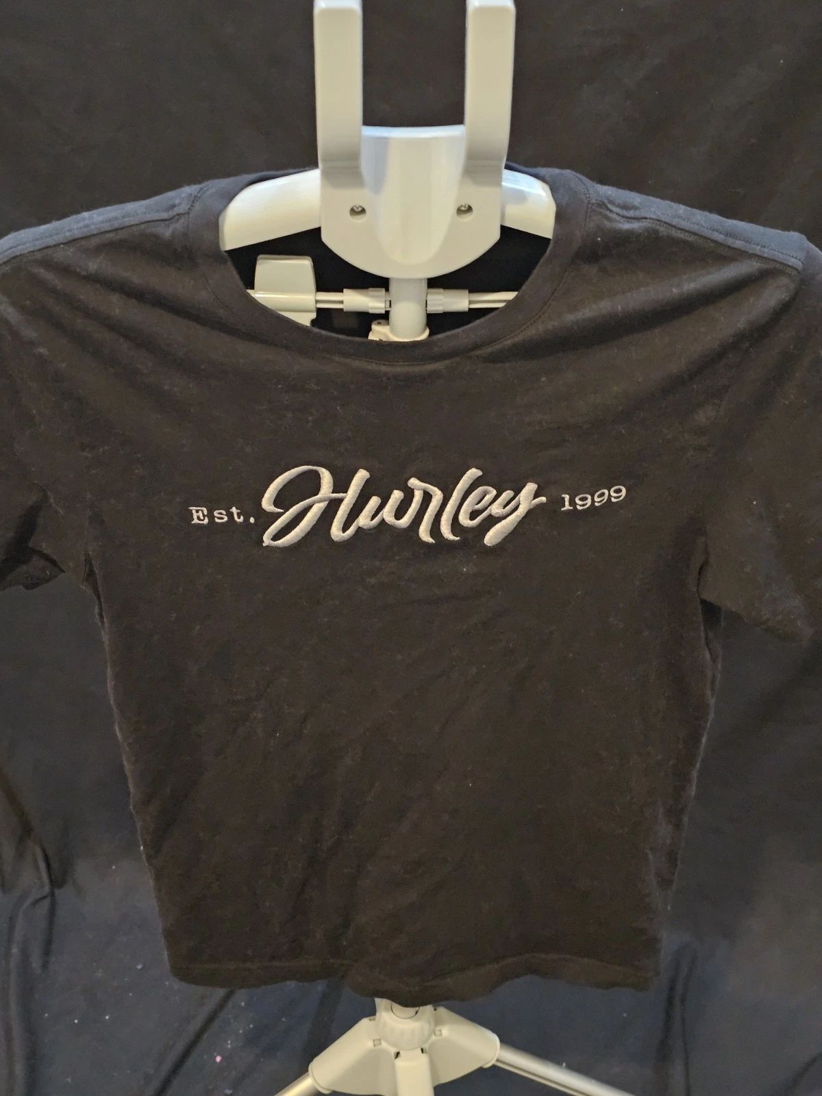 Hurley Black Short Sleeve SM Graphic Tagless Skate Surf Streetwear 1999 Unisex