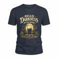 Funny Hello Darkness My Old Friend T Shirt Mens Beer Lover Guinness Style Tee Unisex