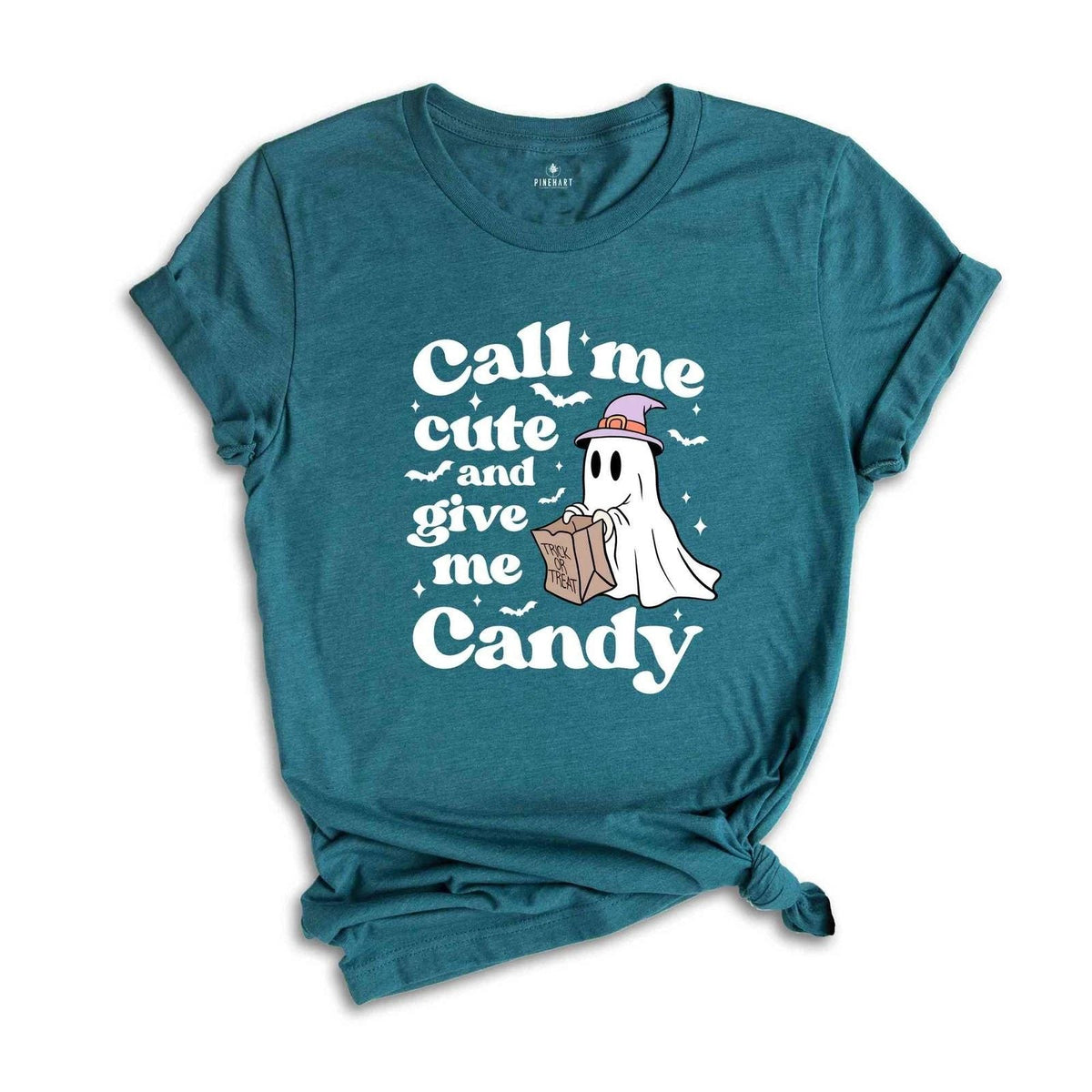 Call Me Cute And Give Me Candy Shirt, Funny Halloween Tee, Cute Ghost Shirt, Hal Unisex
