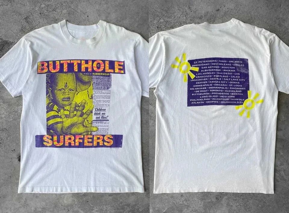 Butthole Surfers Rock Band 1993 Tour Concert Tee, Butthole Surfers Unisex