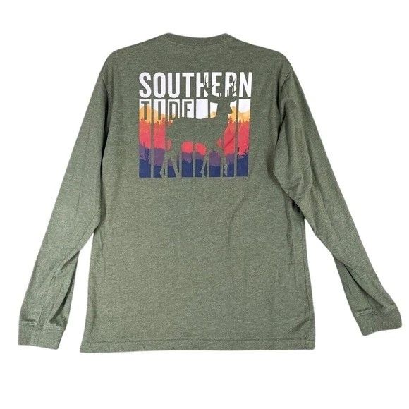 Southern Tide Graphic Deer Shirt Men M Casual Outdoor Hunting Lifestyle Unisex