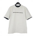 Alexander Wang XS Gray Cotton Layered Logo Short Sleeve Used B Unisex