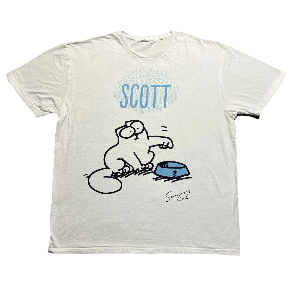 Simon’s Cat Scott Cartoon Graphic T Shirt Mens XL Funny Cat Unisex