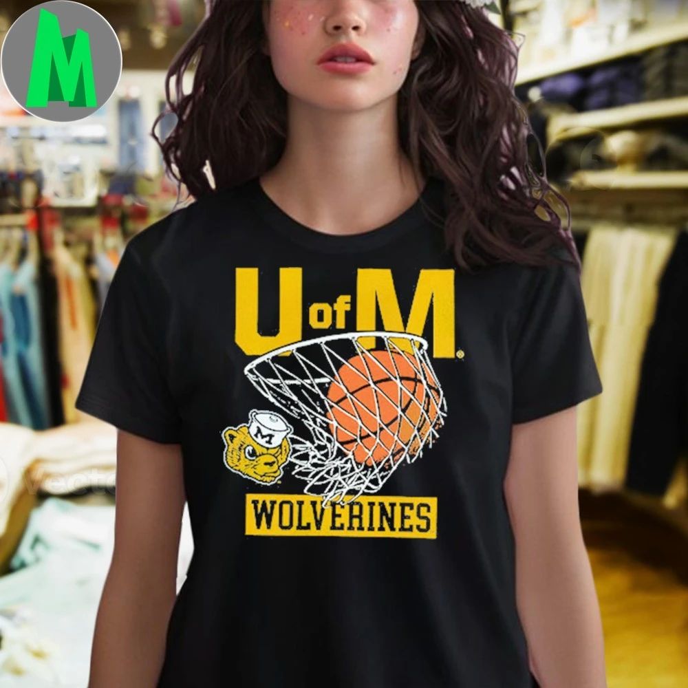 Michigan Wolverines Hoops Heritage Logo Shirt Unisex
