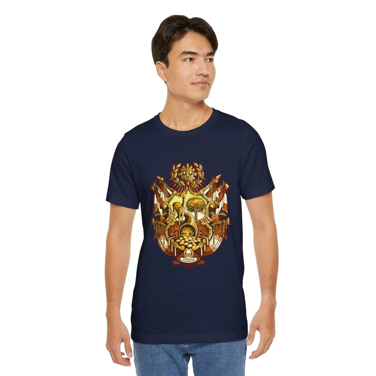 PERUVIAN ESCUDO PERUANO COAT OF ARMS TRENDY T SHIRT Unisex Jersey Unisex