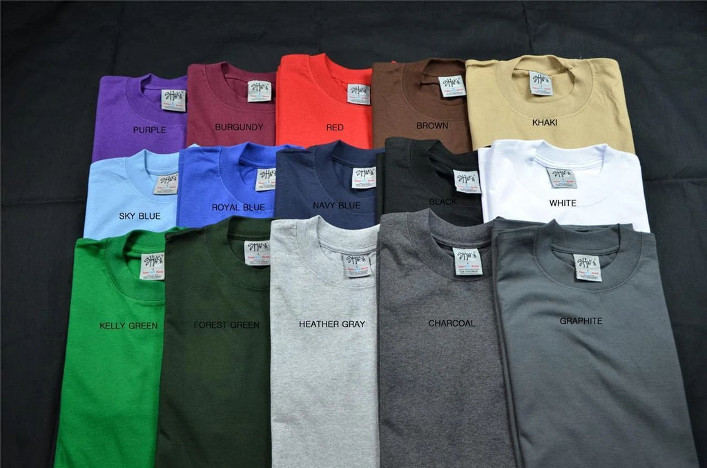 3 NEW SHAKA WEAR SUPER MAX HEAVY WEIGHT S COLOR TEE PLAIN S-5XLT Unisex