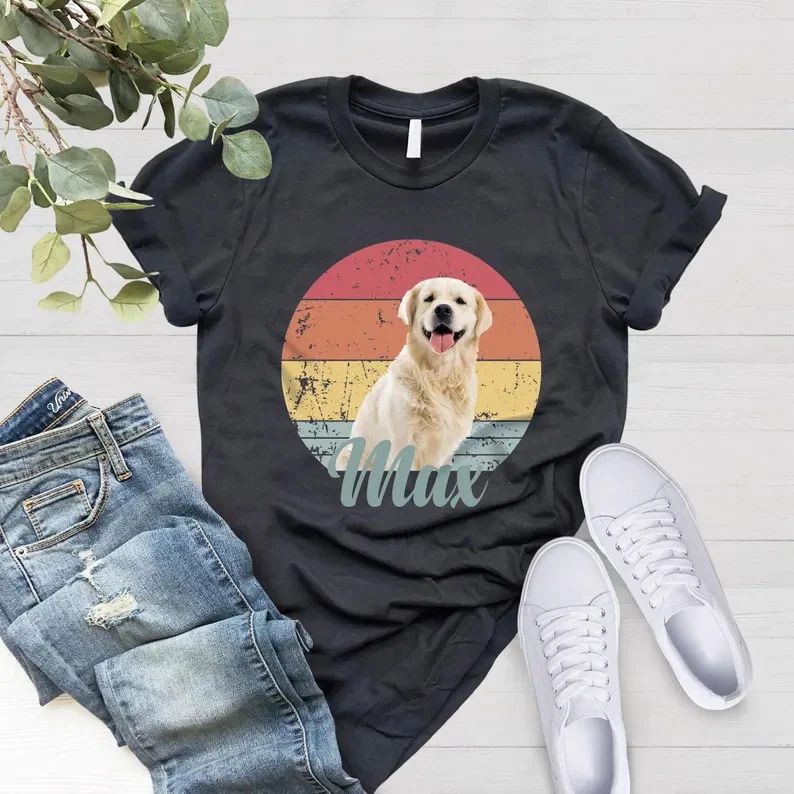 Custom Dog Pet Photo Shirt Comfort Tee Personalized Dog Lover Gift Idea Unisex