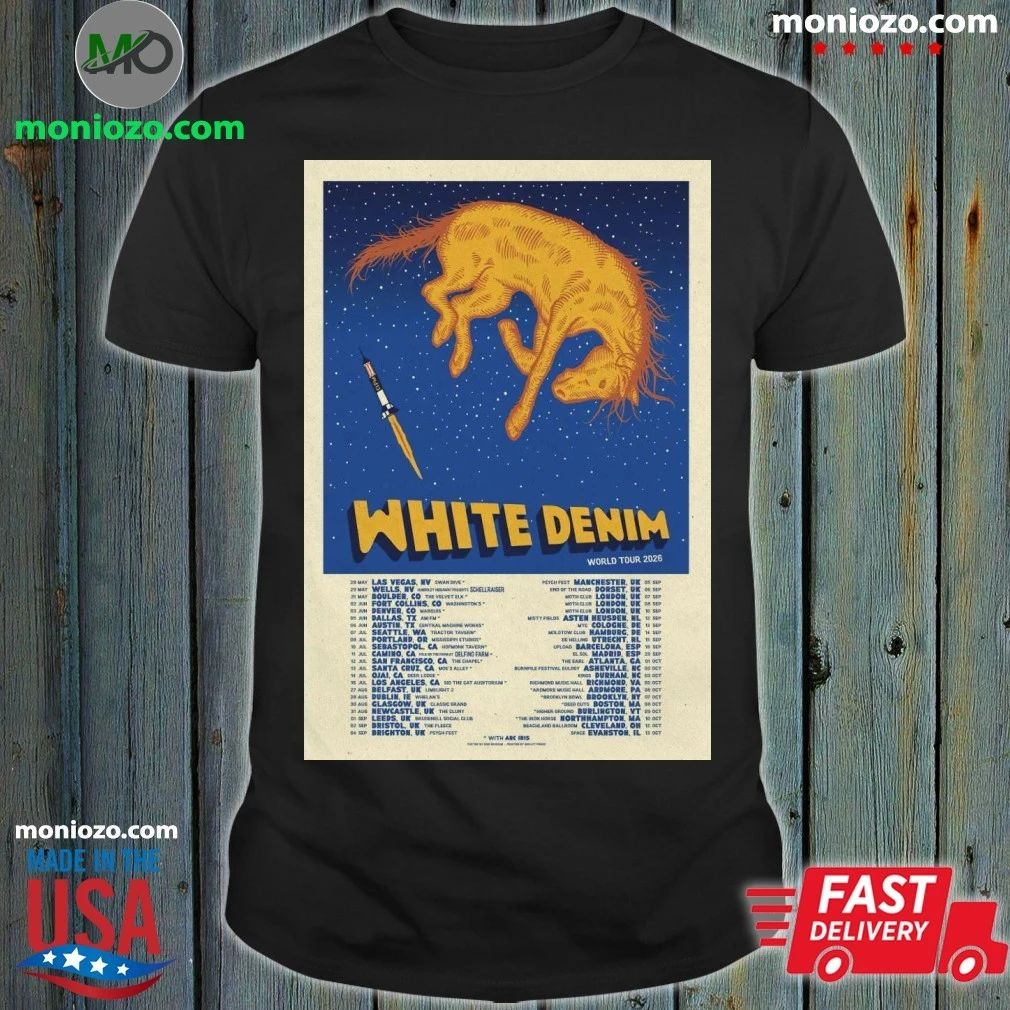 Original 2026 White Denim World Tour Poster Shirt Unisex
