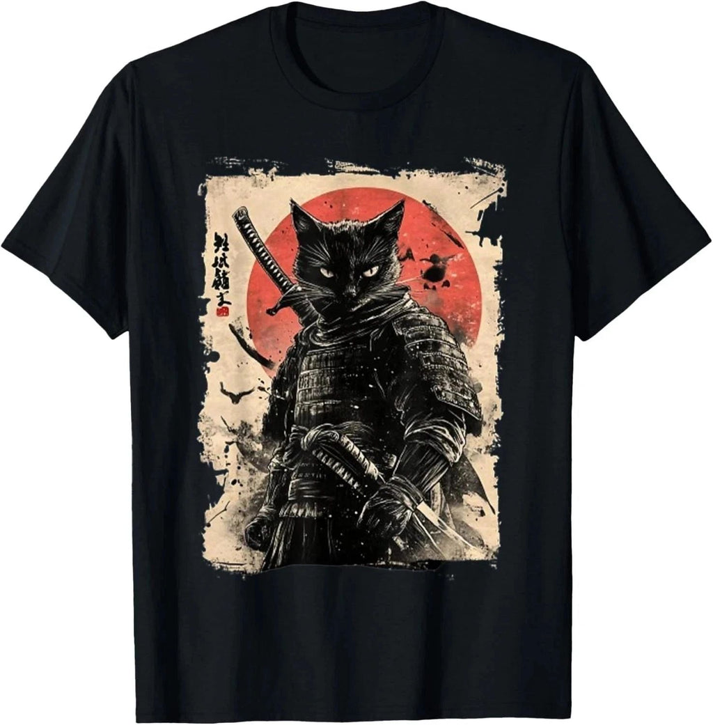Vintage Japanese Art anime graphic samurai cat warrior Gift Unisex Unisex