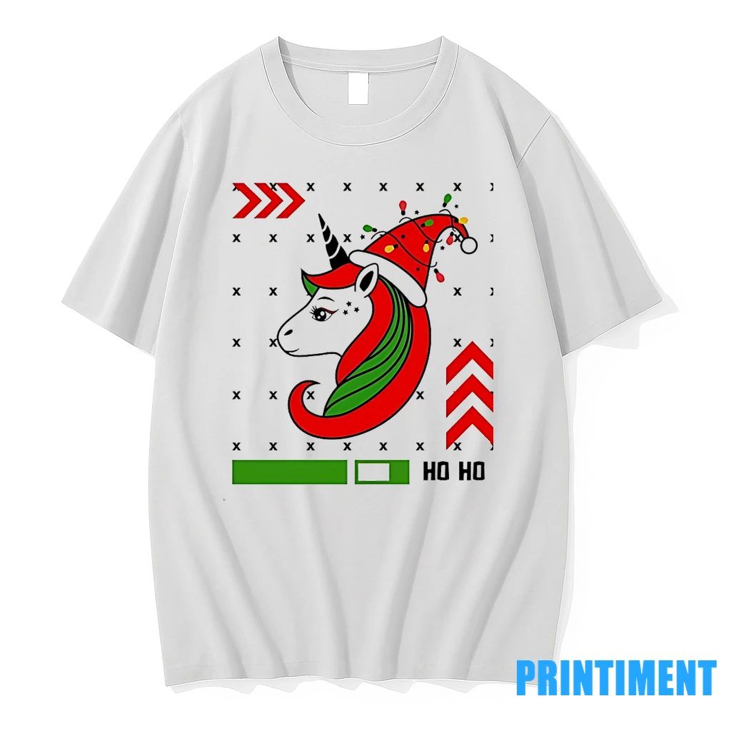 Unicorn Red Green Ho Ho Ho Christmas Party Tshirts Sweater Unisex