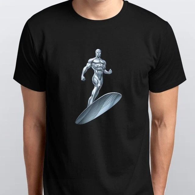 The Silver Surfer T Shirt Blue Retro Comic Character Galactus Blue All Sizes Unisex