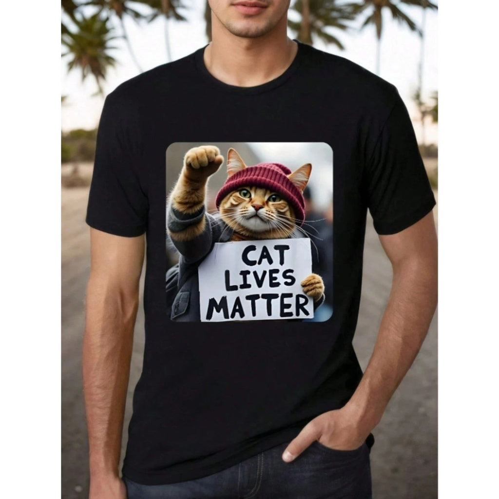 Cat Lives Matter" Funny Quotes - 100% Cotton, Casual & Outdoor Wear Unisex