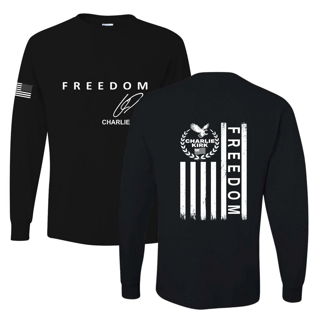 Charlie Kirk Freedom Mens Long Sleeve Shirt Unisex
